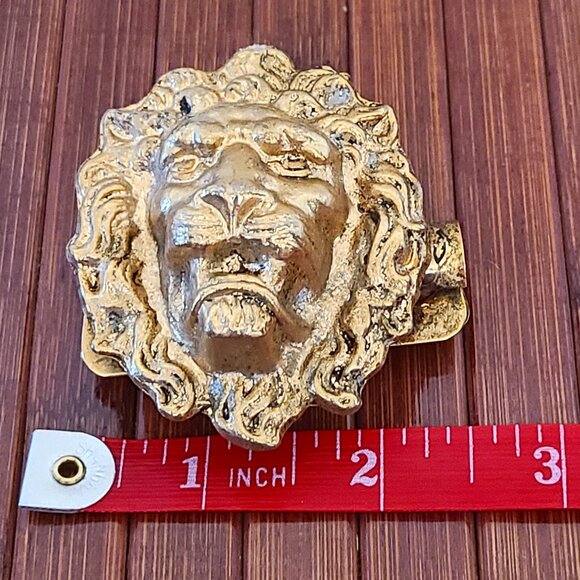 Vintage Gold Tone Lion Head Hunt Clip No. 2, Hunt Mfg Statesville N. C. - Picture 3 of 7